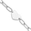 Sterling Silver Rhodium-Rhodium-Plated Heart Open Link 7.25in Bracelet
