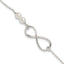 Sterling Silver Polished Simulated Pearls and Infinity with 1in ext Bracele