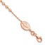 Sterling Silver Rose-tone Rosary Cross 7in With 1in Ext. Bracelet