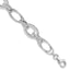 Sterling Silver Rhodium-Rhodium-Plated Polished/Textured Link 7.5in Bracelet