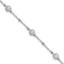 Sterling Silver Rhodium-Rhodium-Plated CZ Link 7in w/1in ext. Bracelet