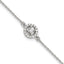 Sterling Silver Rhodium-Rhodium-Plated Halo CZ 7.25in Bracelet