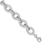 Sterling Silver Rhodium-Rhodium-Plated Micro Pave CZ Rolo Link 7.5in Bracelet