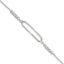 Sterling Silver Rhodium-Rhodium-Plated CZ 7in with .75in ext. Bracelet