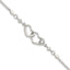 Sterling Silver Rhodium-Rhodium-Plated Polished CZ I Heart You w/1in ext Bracelet