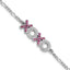 Sterling Silver Rhodium-Rhodium-Plated X and O CZ 7.25in w/1 in ext Bracelet
