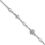 Pure Fire Sterling Silver Rhodium-Rhodium-Plated Fancy CZ 7in w/1in ext Bracelet
