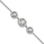 Pure Fire Sterling Silver Rhodium-Platedod-plated Fancy CZ 7in w/1in ext Bracelet