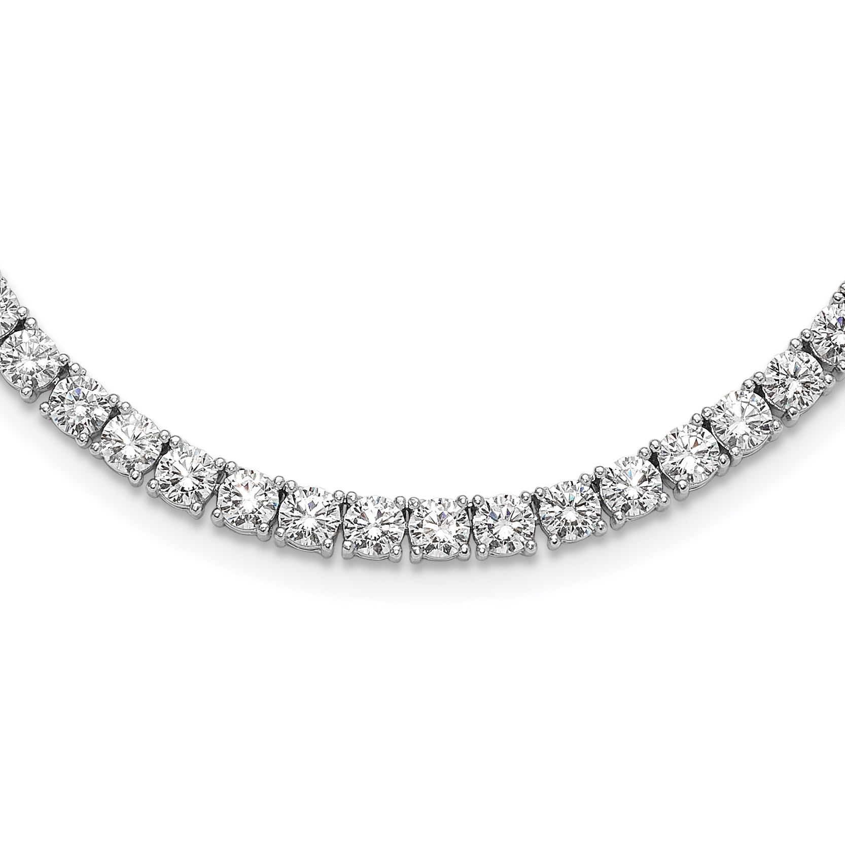 Sterling Silver Rhodium-Rhodium-Plated 4mm CZ 17in Tennis Necklace Main image