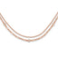 Sterling Silver Rose Gold-plated CZ 2 Strand 17in With 2 Inch Extention. Necklace