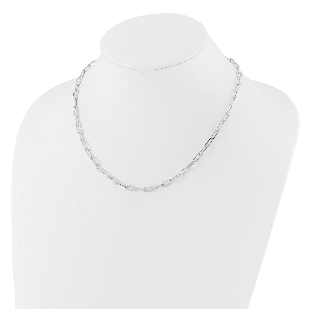 Sterling Silver 4.2mm Paperclip Link w/ ext Necklace