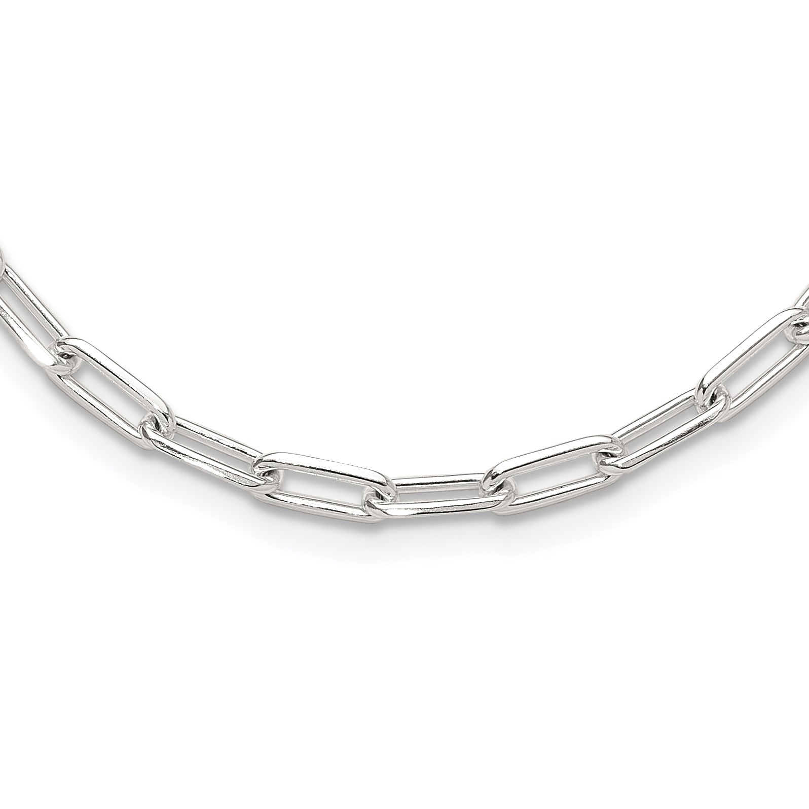 Sterling Silver 4.2mm Paperclip Link w/ ext Necklace
