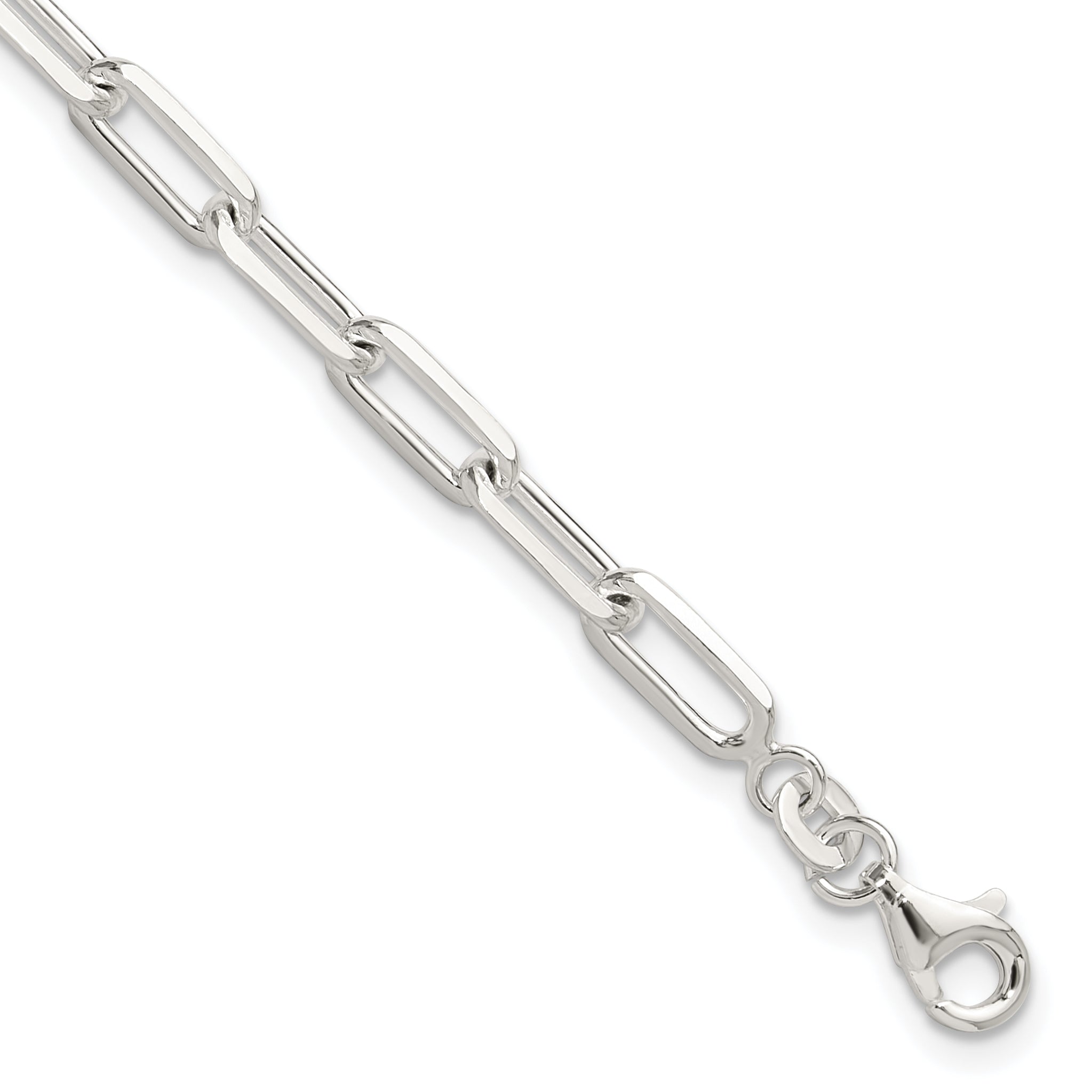 Sterling Silver Polished Paperclip 7.25in Bracelet Main image