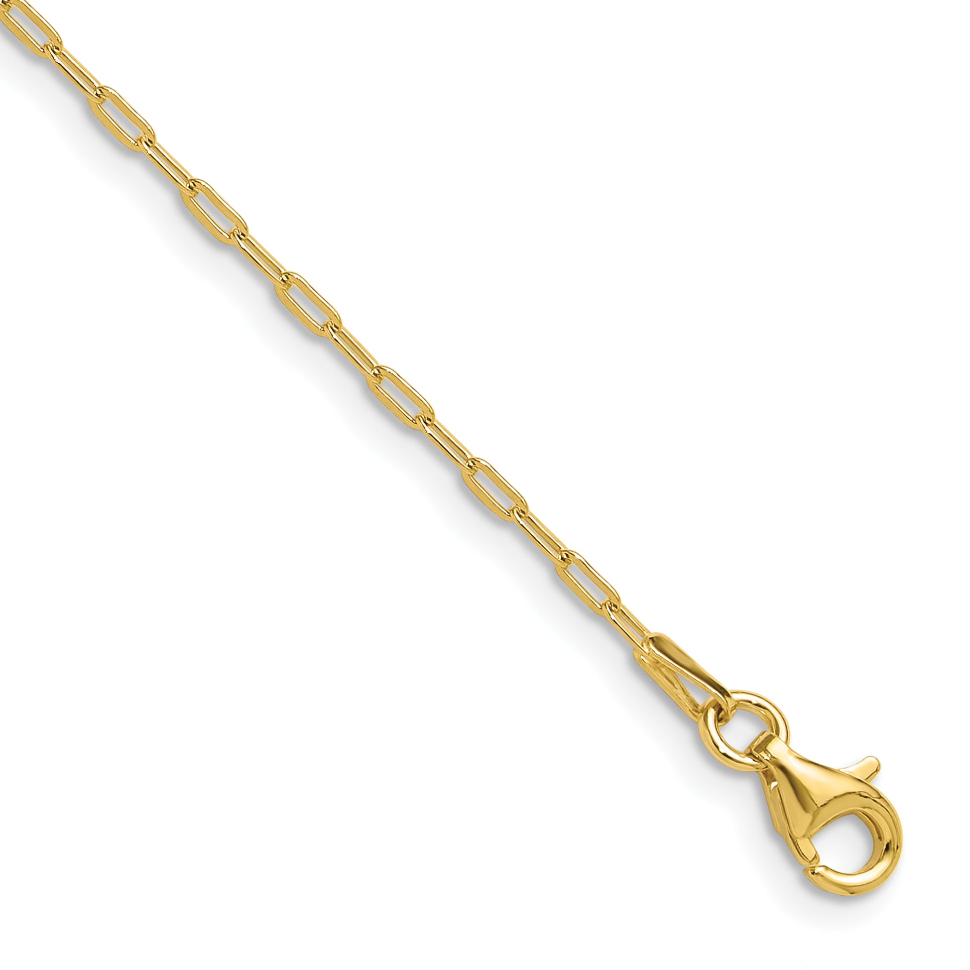 Sterling Silver Gold-tone 1.65mm Paperclip Link 16in With 2 Inch Extention Necklace Main image