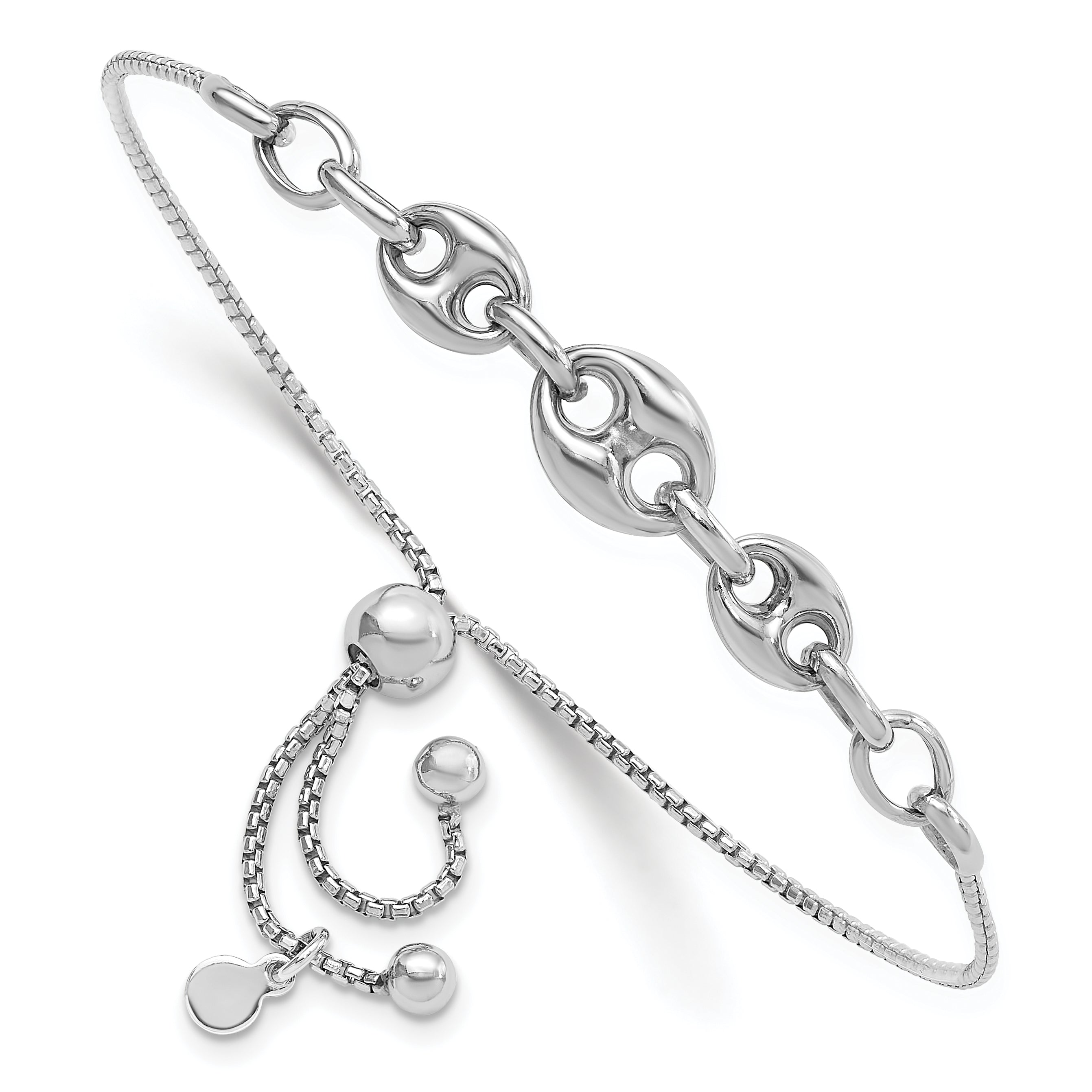Sterling Silver Rhodium-plated Fancy Adjustable Bracelet Main image