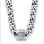 Sterling Silver Rhodium-Rhodium-Plated CZ Curb Link 17.5in with 2in Ext Necklace