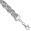 Sterling Silver Rhodium-Rhodium-Plated Rope Link Fancy 7in Bracelet