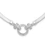 Sterling Silver Rhodium-Rhodium-Plated CZ Herringbone 16in with 2in ext. Necklace
