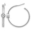 Sterling Silver Rhodium-plated Polished CZ Post Hoop Earrings