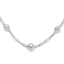 Sterling Silver Polished and Textured Beaded Link Toggle Necklace
