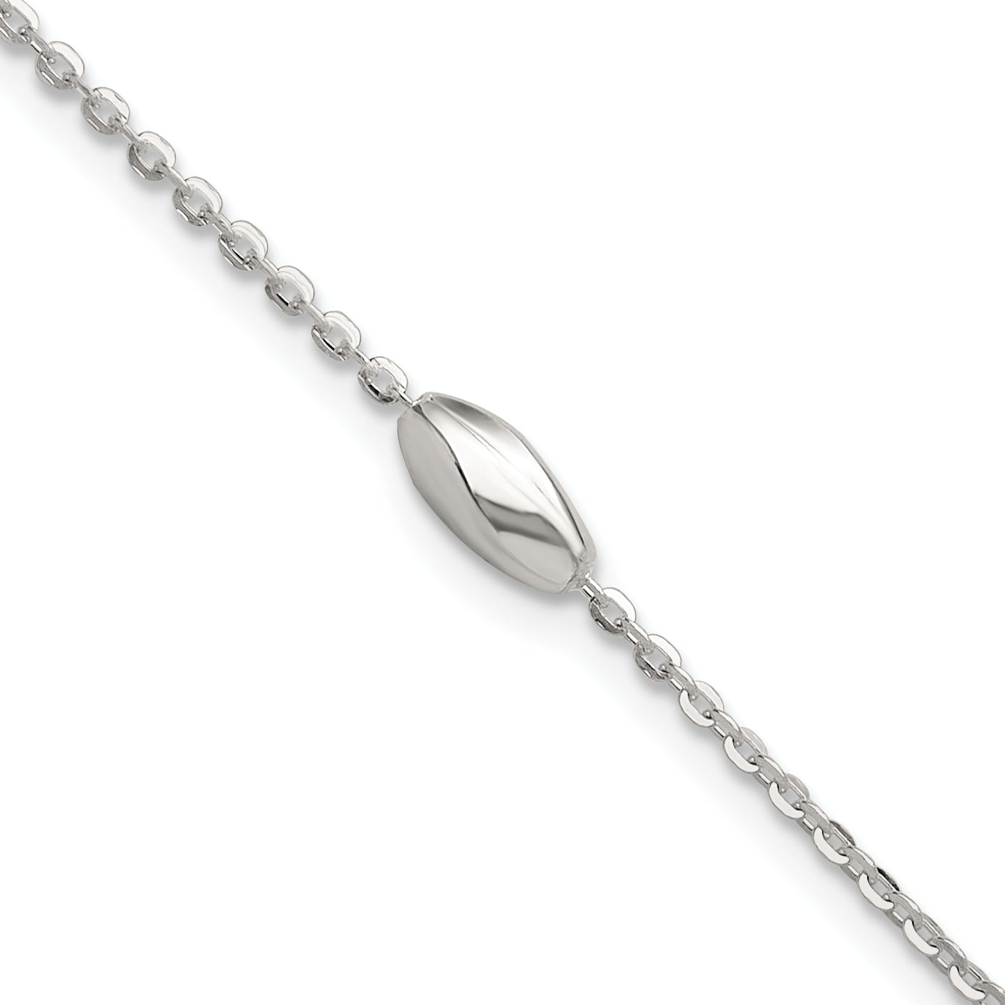 Sterling Silver Polished Fancy Beaded Link 7.5in Bracelet Main image