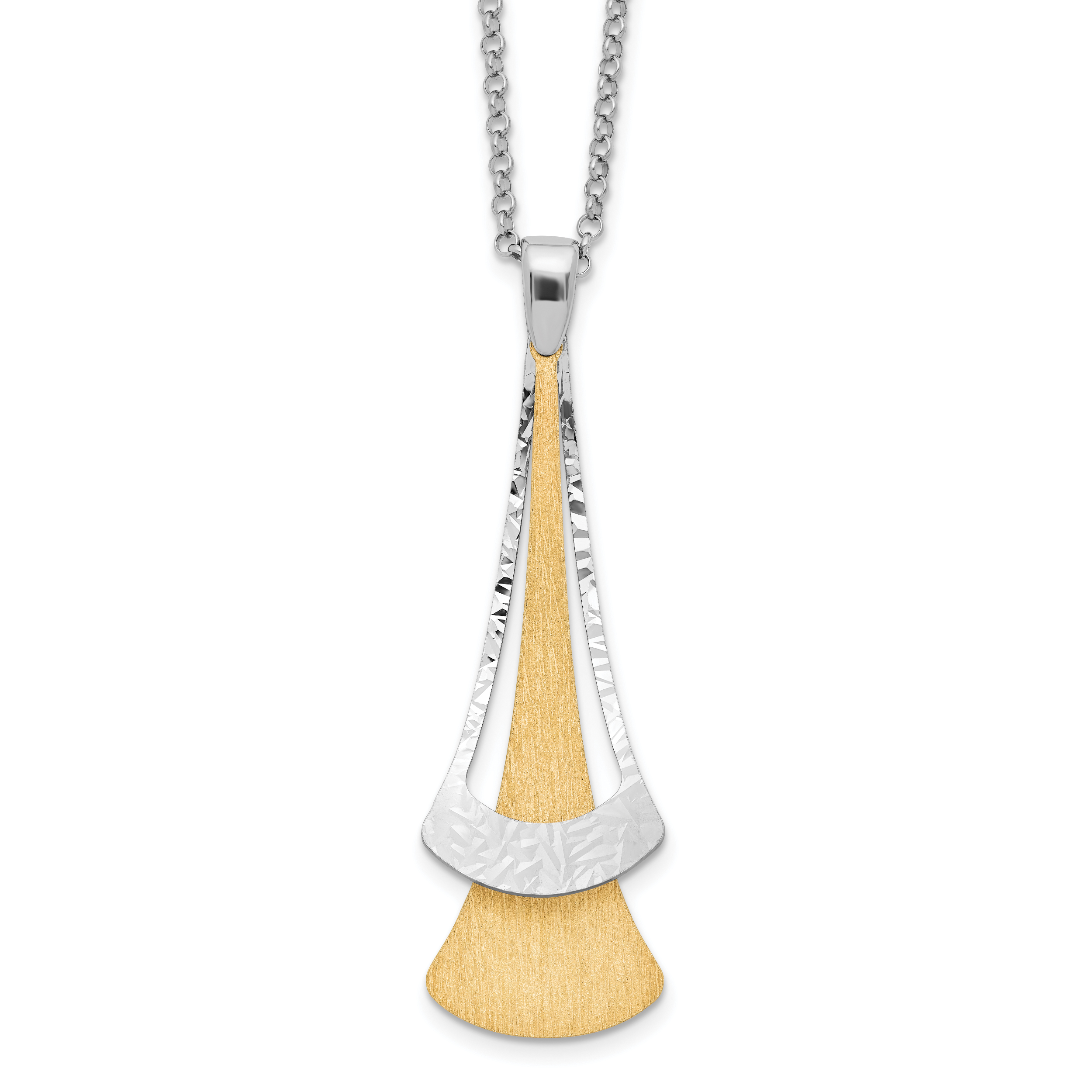 Sterling SilverRhodium-Rhodium-Plated Gold-plated Fancy With 2 Inch Extention. Necklace Main image