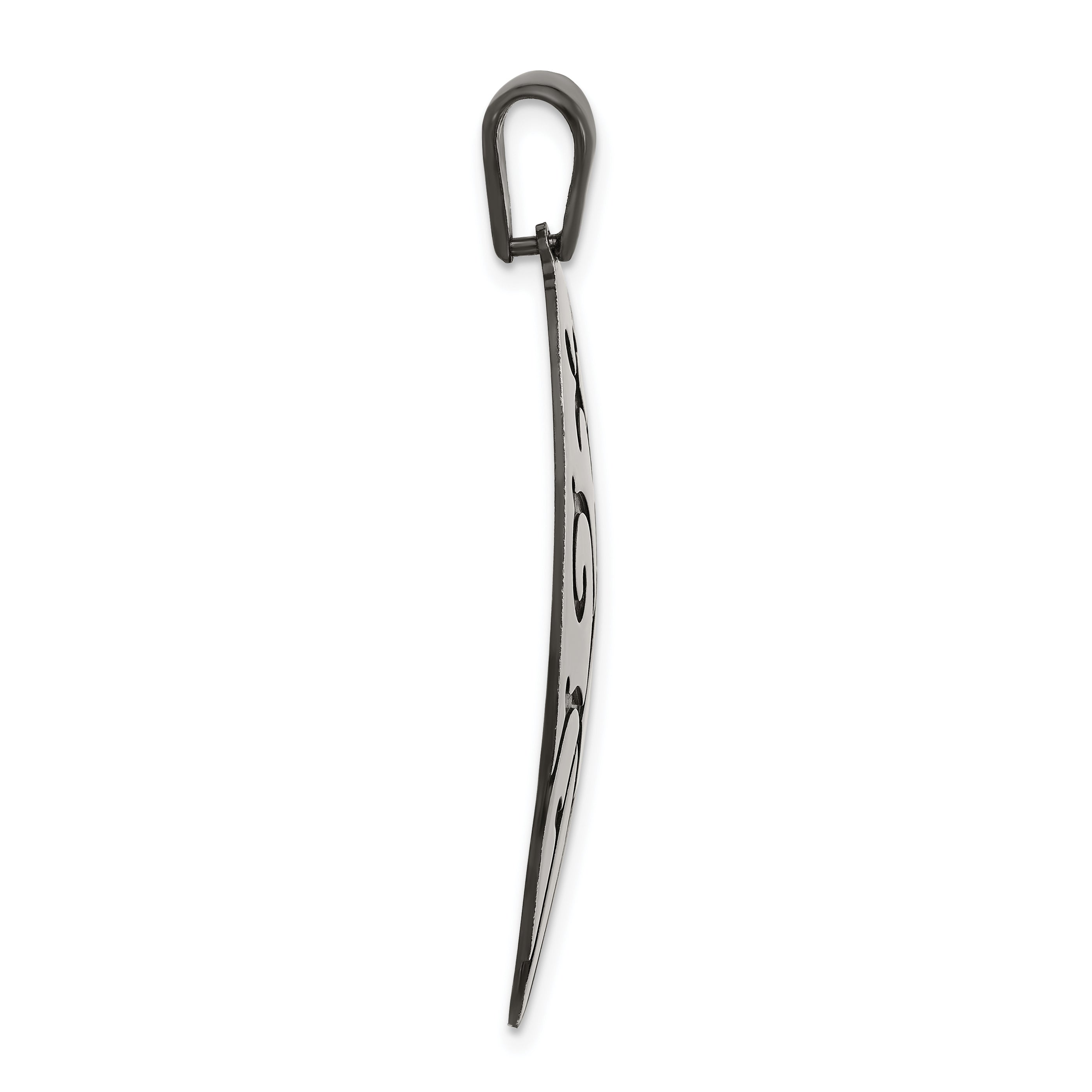 Sterling Silver Oxidize Burnished Swirl Pear Shape Pendant Secondary image