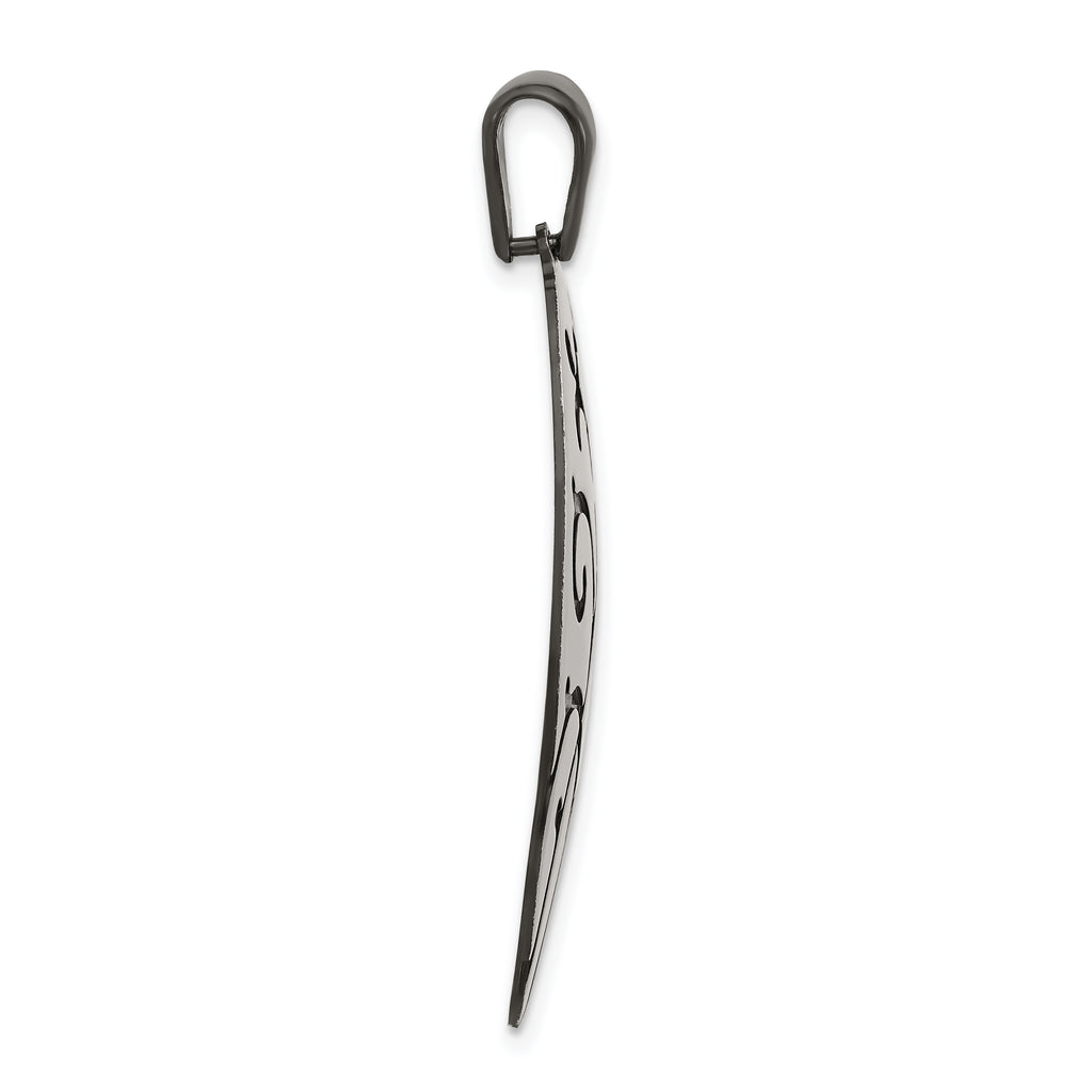 Sterling Silver Oxidize Burnished Swirl Pear Shape Pendant