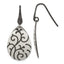 Sterling Silver Brushed Oxidize Burnished Swirl Pear Shape Earrings