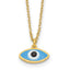 Sterling Silver Gold-plated Enamel Evil Eye w/1in ext. Necklace