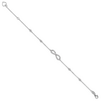 Sterling Silver RH-plate CZ Infinity Bracelet and Necklace Set