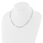 Sterling Silver Rhodium-plated Fancy CZ 18in Necklace