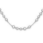 Sterling Silver Rhodium-plated Fancy CZ 18in Necklace