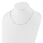 Sterling Silver Polished CZ 6 Station with 2in ext Necklace