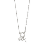 Sterling Silver Heart/Miraculous Medal/Cross Charm 18in Necklace