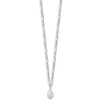 Sterling Silver RH-plated Miraculous Medal Link 16in With 2in ext. Necklace