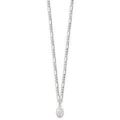 Sterling Silver RH-plated Miraculous Medal Link 16in With 2in ext. Necklace