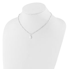 Sterling Silver RH-plated Miraculous Medal Link 16in With 2in ext. Necklace