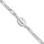 Sterling Silver RH-plated Miraculous Medal 7.25in With 1in ext. Bracelet