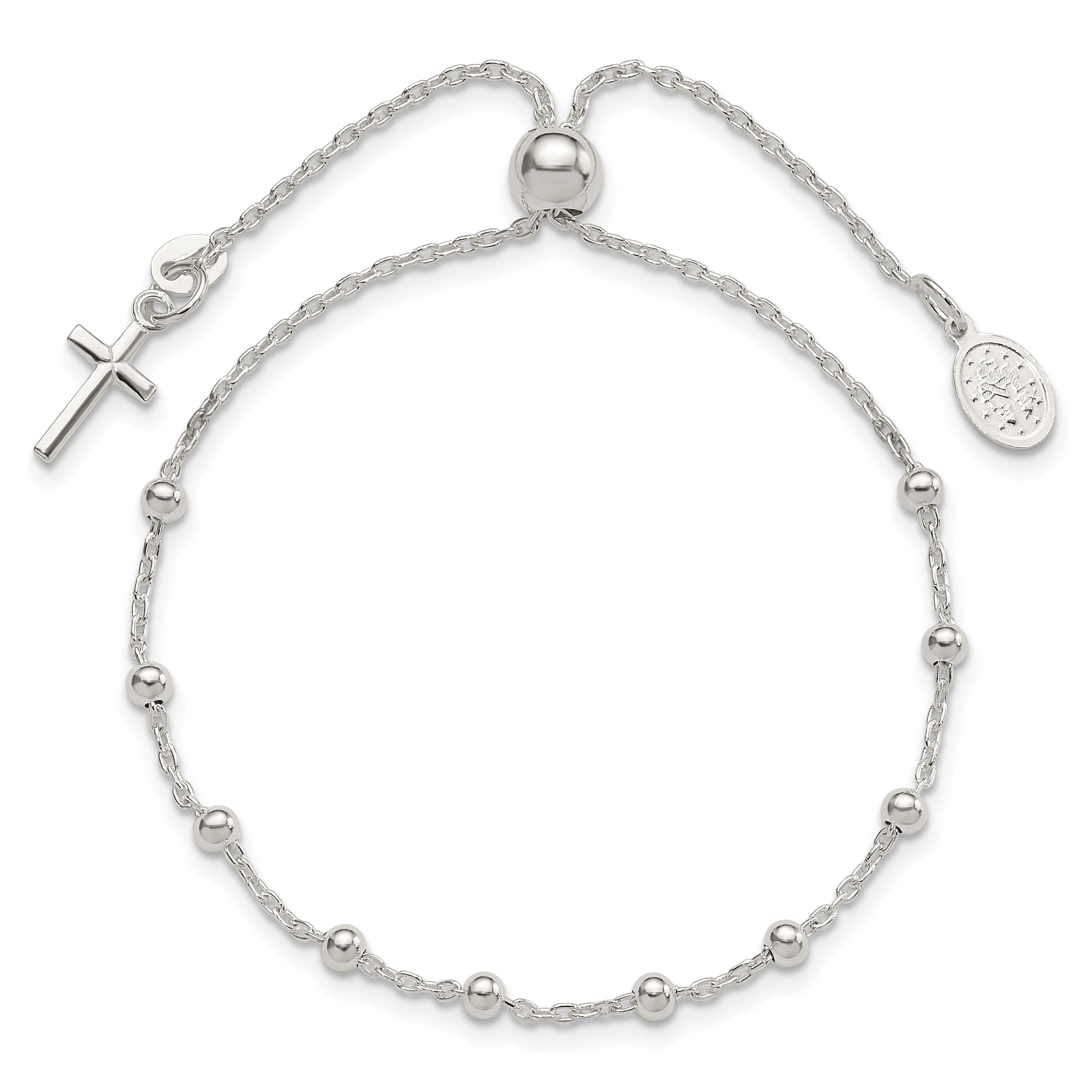 Sterling Silver Adjustable Rosary Bracelet