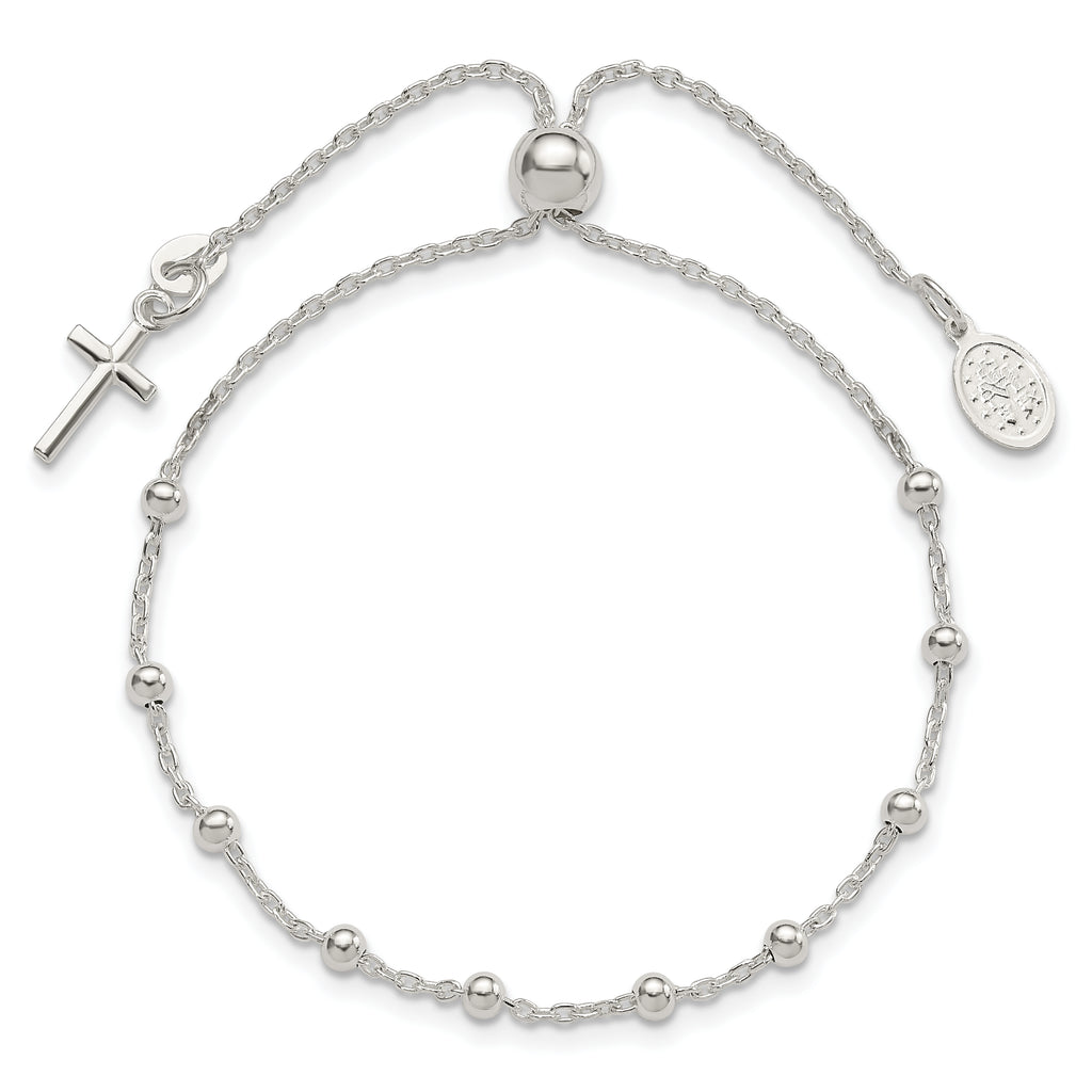 Sterling Silver Adjustable Rosary Bracelet