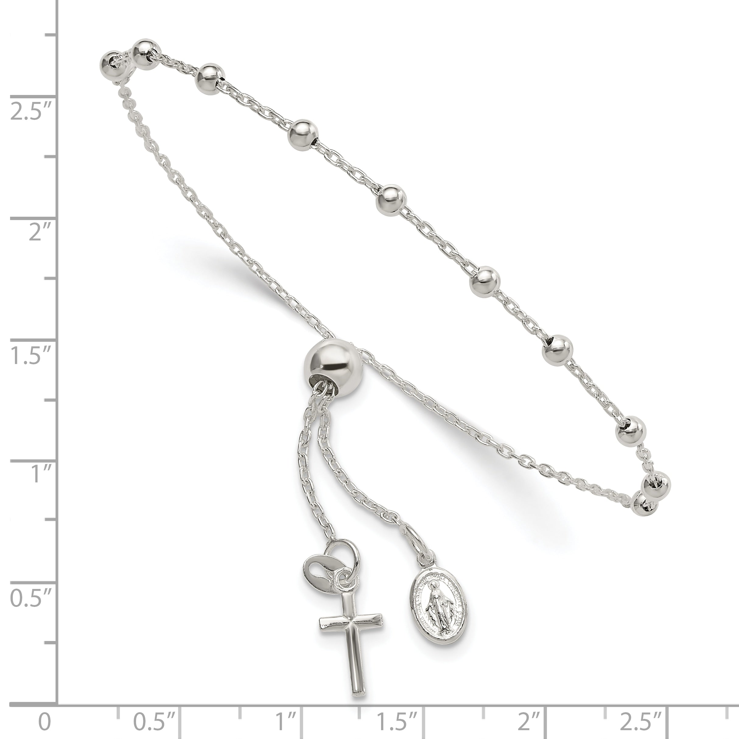 Sterling Silver Adjustable Rosary Bracelet