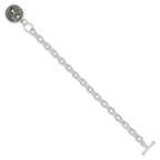 Sterling Silver Oxidized Dangle GUARDIAN ANGEL Toggle Clasp Bracelet