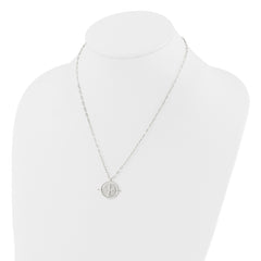 Sterling Silver E-Coating Movable/Spin Cross 16in With 2in ext Necklace