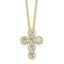 Sterling Silver Gold-tone CZ Cross 16in With 2in ext Necklace
