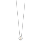 Sterling Silver RH-plated Created Opal Inlay Cross 16in With 2in ext Necklace