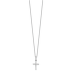 Sterling Silver Rhodium-plated CZ Cross Necklace