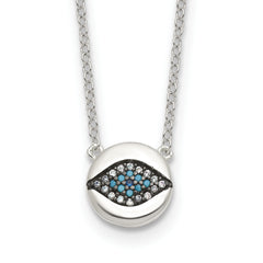 SS Multi Color CZ Evil Eye 16in With 2 Inch Extention Necklace