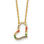 Sterling Silver Gold-tone CZ Glass Heart With 2 Inch Extention Necklace
