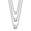 Sterling Silver Rhodium-plated CZ 3-Strand 14.5in w/2in ext Necklace